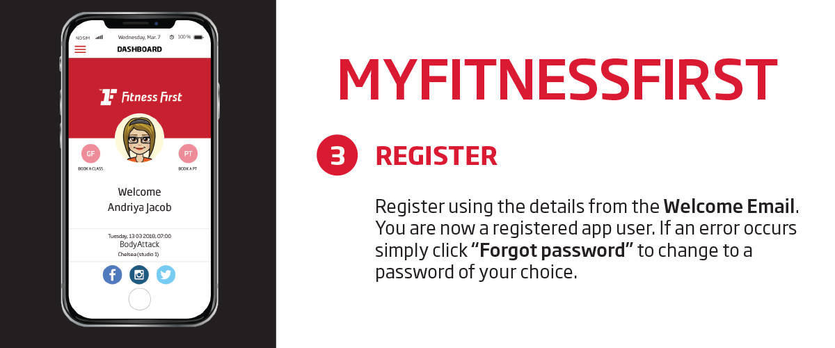 My Fitness First application registration guide My Fitness First application registration guide