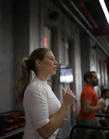 woman running on treadmill woman running on treadmill