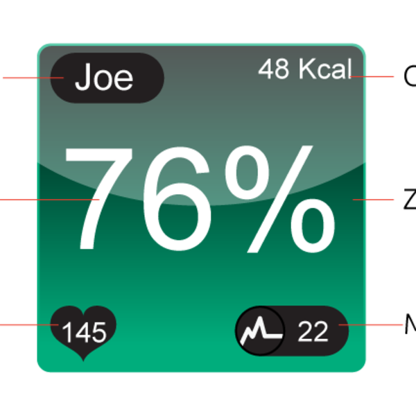 Anatomy of a MYZONE Tile MYZONE Tile info layout